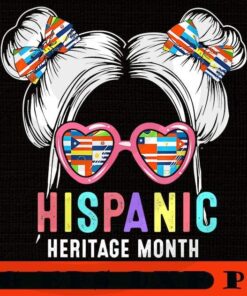 Bun Girl Hispanic Heritage Month, Spain, Mexico, The Caribbean, Central and South America Language Culture Customizable PNG