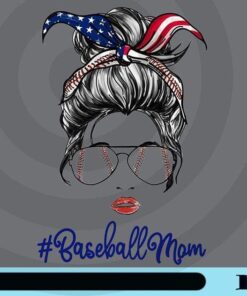Bun Girl, Messy Bun bandana America Flag, US Flag, Sunglasses, baseball mom American Flag Headband Hair Bun Customizable PNG