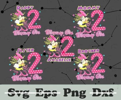 Bundle 12 Birthday Girl, Turn To 12, 12th Birthday, 12 Years Old Girl, Minnie Mouse, Birthday Bundle 6 Png Design