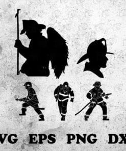 Bundle Fireman Black Icon, Happy International Firefighters' Day, Firefighter Gift, Gift For Firefighter, Gift For Husband May 4th, Layered Svg Eps Png Dxf
