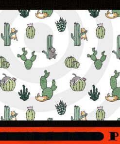 Cacti Cats Zipper Pouch, funny Cute Cactus, Cat Lover, Cactus Squad, Funny animal plant Art Customizable PNG