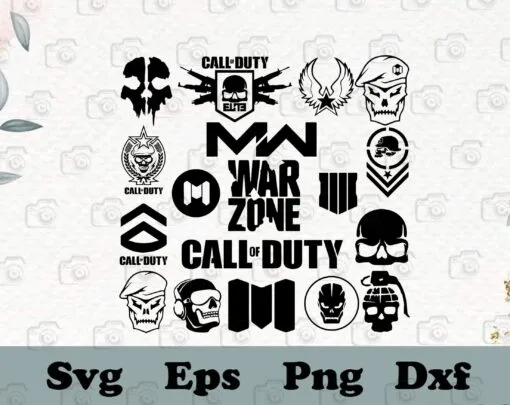 Call Of Duty, Warzone, Skull, Black, Trendy, Cool, Layered SVG, DXF, PNG, EPS