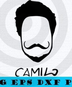 Camilo Face Black art Camilo Echeverry, Colombian singer, Music Lovers, Latin Artist Customizable Layered Svg, Svg Eps Png Dxf