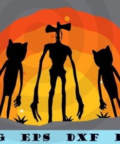 Cartoon Cat Era and Siren Head Costume for Kids Boys Customizable Layered Svg, Svg Eps Png Dxf