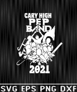 Cary High Pep Band 2021, Pep band, ensemble of instrumentalists, subset of people,marching band or a concert band , music, Layered Svg Eps Png Dxf