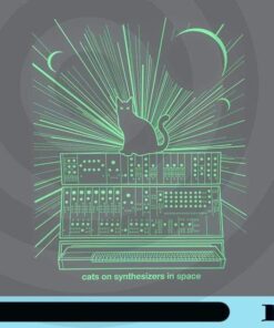 Cats On Synthesizers In Space, Glow In The Dark, Black Cat, Cat Lover, Cat, I Love cat Customizable Png