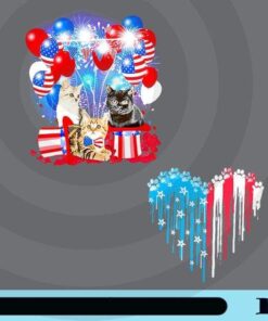 Cats USA Independence Day, Cat Lovers Gift, 4th Of July, Cat Paw Dripping Heart, Happy Day, Freedom, Customizable Png