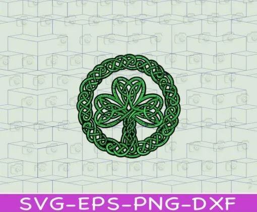 Celtic Knot, Irish, Shamrock 3-Leaf Clover, Patricks, St Pats Day Layered SVG, DXF, PNG, EPS