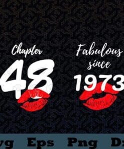 Chapter 48 Fabulous Since 1973, Fabulous Birthday 48, Glam birthday, 48th Birthday, Born in 1973, SVG PNG DXF, EPS, PDF