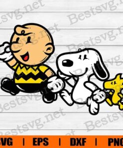 Charlie Brown, Snoopy With Woodstock, Snoopy Cartoon, Disney Cartoon, Layered SVG, DXF, PNG, EPS