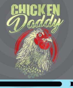 Chicken Daddy, Chicken Farmer, Vintage Rooster Art, Retro Posters and Art Prints, Chicken Posters, Customizable Png