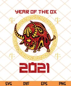 Chinese New Year 2021 Year of the Ox Zodiac Horoscope Trending Customizable Layered Svg, Svg Eps Png Dxf