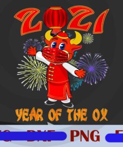 Chinese Zodiac, New Year of The Ox,Ox Wearing Mask, 2021 Horoscope Decor, Chinese Ox, Happy New Year, inspirational New Year Customizable Png