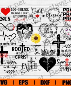 Christian Bundle, Religious , Faith , Christian Quotes , Bible Verse , Cross , Spiritual , God , Svg Eps Png Dxf