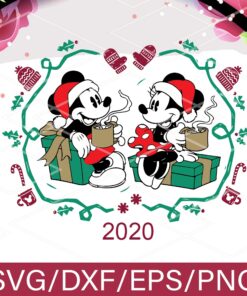 Christmas 2021, Mickey Christmas Svg, Minnie Christmas Svg, Merry Christmas, Layered SVG, DXF, PNG, EPS