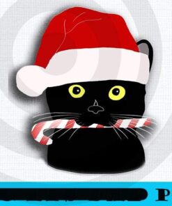 Christmas Cat Closeup Essential , Merry Christmas, Christmas Day, Christmas Cat Customizable PNG