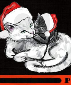 Christmas cats Sticker mom kitten , Merry Christmas, Christmas Cat, Christmas Day Customizable PNG