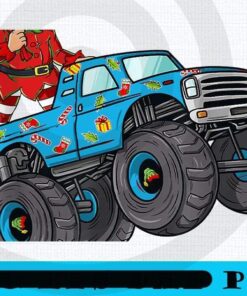 Christmas Elf Riding Monster Truck Boys Kids Family Xmas, Happy Christmas Christmas Truck X-mas, Christmas Day, Cute Christmas Gift, Customizable PNG