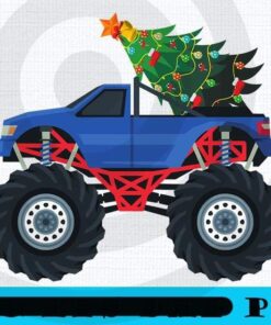 Christmas Elf Riding Monster Truck Essential, Happy Christmas Christmas Truck X-mas, Christmas Day, Cute Christmas Gift, Customizable PNG