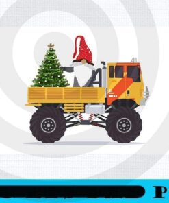 christmas elf riding monster truck, Happy Christmas Christmas Truck X-mas, Christmas Day, Cute Christmas Gift, Customizable PNG
