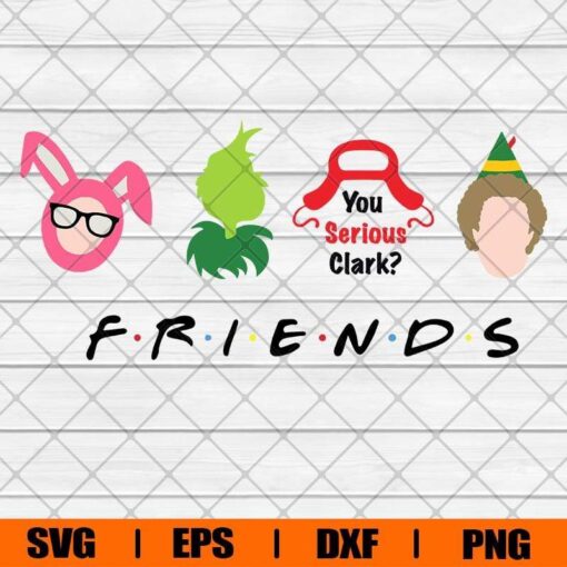 Christmas Friends SVG, Christmas Movie Characters SVG, Christmas Movie, Friend Font, Layered Svg Eps Png Dxf