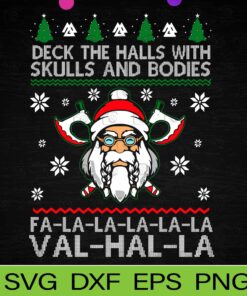 Christmas Santa Viking, Deck The Halls With Skulls And Bodies, Santa Skull, Christmas Skull, Layered SVG, DXF, PNG, EPS