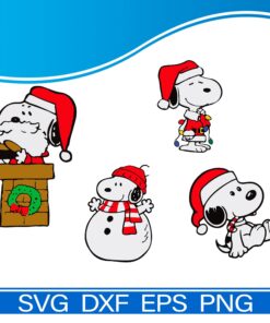 Christmas Snoopy Dogs, Snoopy Santa, Snoopy Snowman, Snoopy Christmas Hat Svg, Png, Eps, Dxf Download