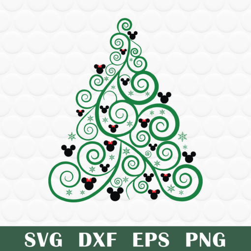 Christmas Tree svg, Minnie and Mickey, Merry Christmas, Christmas Gift, Layered SVG, DXF, PNG, EPS