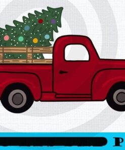 Christmas Truck Sticker, Happy Christmas X-mas, Christmas Truck, Christmas Day, Christmas Gift, Customizable PNG
