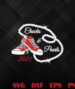 Chucks and Pearls 2021, Black Girl Red Gift,Kamala Harris's Iconic Style, Inspires Women,Inauguration Day , politics, Layered SVG, DXF, PNG, EPS