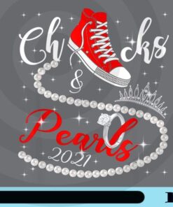 Chucks and Pearls 2021 HBCU Black Girl Magic Red Gift, Converse Chuck Taylor, Pearl Necklaces, Inauguration 2021, Harris, Kamala Harris, Vice President politics Customizable Png