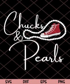 Chucks and Pearls 2021 HBCU Black Girl Magic Red Gift T-Shirt Trending Customizable Layered Svg, Svg Eps Png Dxf