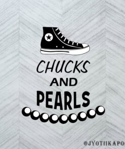 Chucks and Pearls 2021, Silhouette image, Converse Chuck Taylor, Pearl Necklaces, Inauguration 2021, Kamala Harris, politics, Election 2020 Layered Svg, Svg Eps Png Dxf