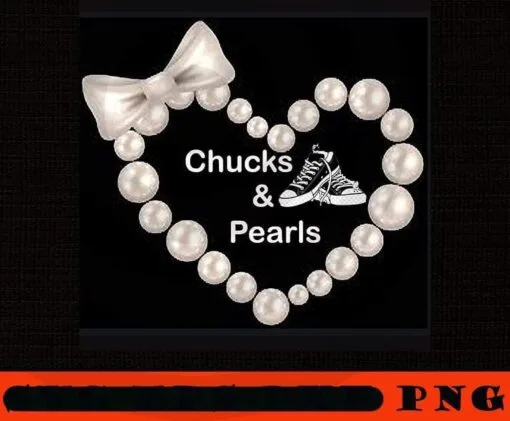 Chucks And Pearls heart, Feminist, Woman Up, Empower Women, Kamala Harris, Kamala Woman, VP, Harris and Biden, Inauguration, African American Political Customizable PNG