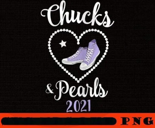 Chucks And Pearls Purple, Feminist, Woman Up, Empower Women, Kamala Harris, Kamala Woman, VP, Harris and Biden, Inauguration, African American Political Customizable PNG