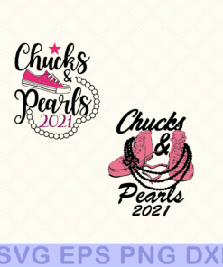Chucks and Pearls,2021 Harris Biden, Kamala Harris, Madam Vice President, Converse, Pearl Necklaces, Gift For Girls, Boys Inauguration 2021-2Zip Layered Svg Eps Png Dxf