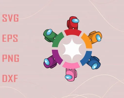 Circle Impostors, Among Us Characters, Bundle Among Us, Among Us Lovers, Gift for Among Us Player,game,Layered Svg Eps Png Dxf