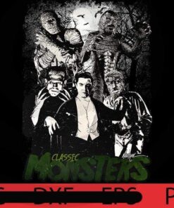 CLASSIC MONSTERS, Halloween 2021, 2021 Halloween, Happy Halloween, Halloween Theme, Scary Halloween Art, Scary Halloween Art Gift, Customizable PNG
