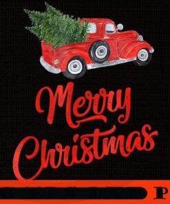 Classic Red Retro Vintage Truck Christmas Tree, Happy Christmas X-mas, Cute Christmas Truck, Christmas Day, Christmas Gift, Customizable PNG