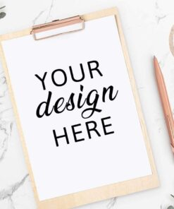 Clipboard MockUp, Clipboard Mock Up, Flatlay Background, Planner Mockup, PSD Smart Object, PNG, JPEG, Rose Gold Accents - Mockup Clipboard