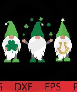 Clover leaf , St Patrick Gnomes Bundle awesome Gnomes happy St Patrick day Customizable Layered Svg, Svg Eps Png Dxf
