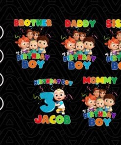 Cocomelon Family, Birthday, Personalized, Colorful, Happy, Png