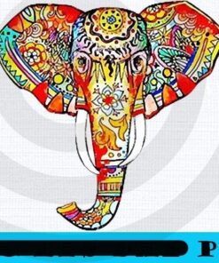 Colorful Elephant head, Unique pattern Cute funny Elephant , Elephant Lover, Elephant Squad, Funny animal Art Customizable PNG