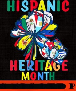 Colorful Hispanic flower wording, National Hispanic Heritage Month, Spain, Mexico, The Caribbean, Central and South America Language Culture Customizable PNG