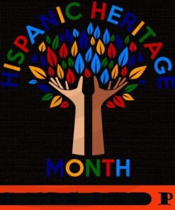 Colorful HISPANIC HERITAGE tree , National Hispanic Heritage Month, Spain, Mexico, The Caribbean, Central and South America Language Culture Customizable PNG