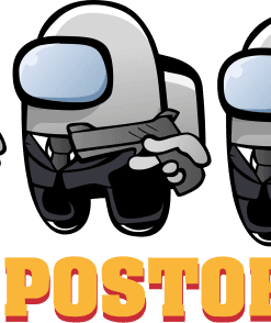 Cool Pulp Among Fiction Impostors, Among Us Impostor, Holding Guns, Gun Owner, Video Game, Love Among Us, SVG PNG DXF, EPS, PDF