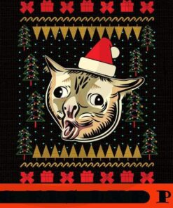 Coughing Cat Meme Ugly Christmas, Merry Christmas, Christmas Cat, Christmas Day Customizable PNG