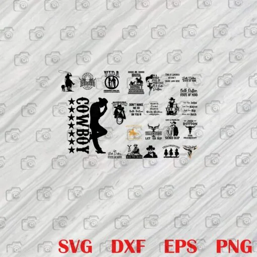 Cowboy, Cowgirl, Bundle, Yellowstone, Riding Horse Layered Svg, Svg Eps Png Dxf