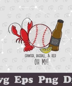 Crawfish, Softball, and Beer Love, Crawfish Tails, Mudbugs, Heads Hand drawn, Beer Lover, Crawfish, Softball Player Gift, Layered SVG, DXF, PNG, EPS