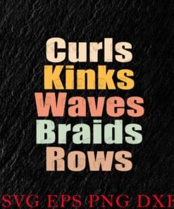 Curls Kinks Waves Braids Rows Black History Month Women's Curls Kinks Waves, Black Lives Matter, Black people, Black History is Strong Layered Svg Eps Png Dxf